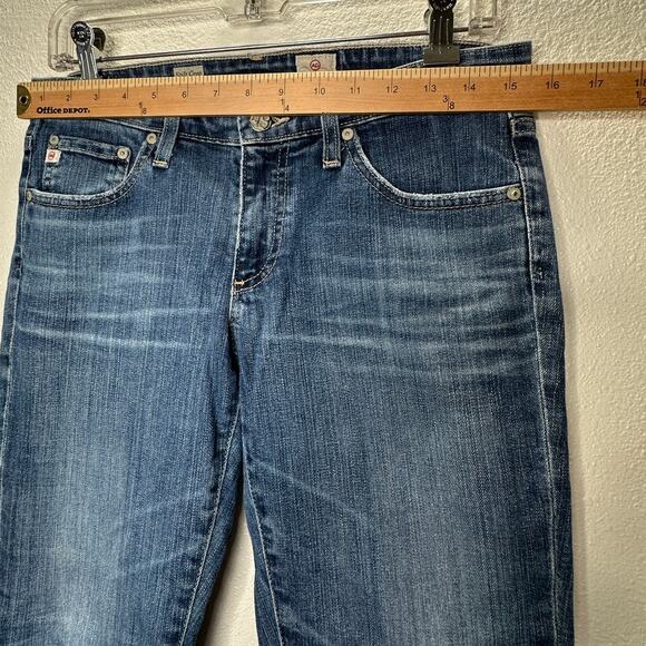 AG Medium Wash Whiskered Raw Hem Stilt Crop Cigarette Crop Jean 29 - Picture 13 of 15